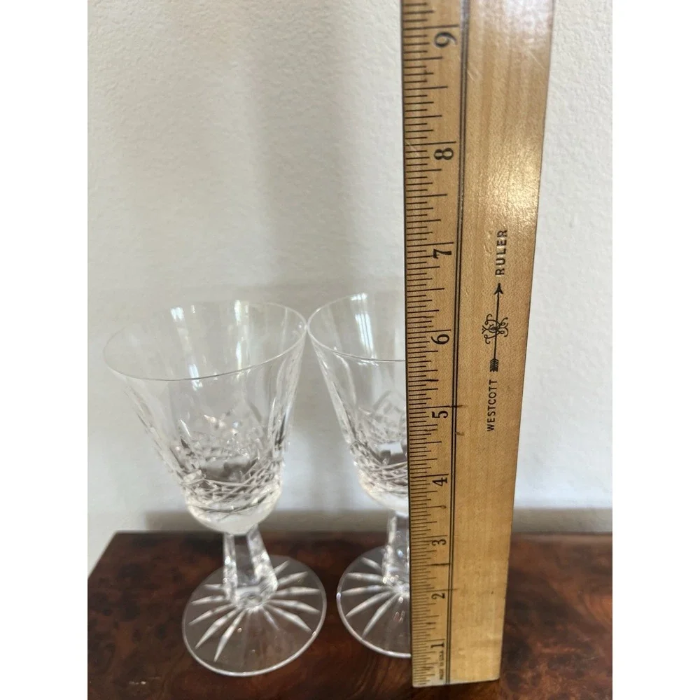 2  Waterford Crystal Kenmare wine / sherry Glasses  5 6/8 inch  signed